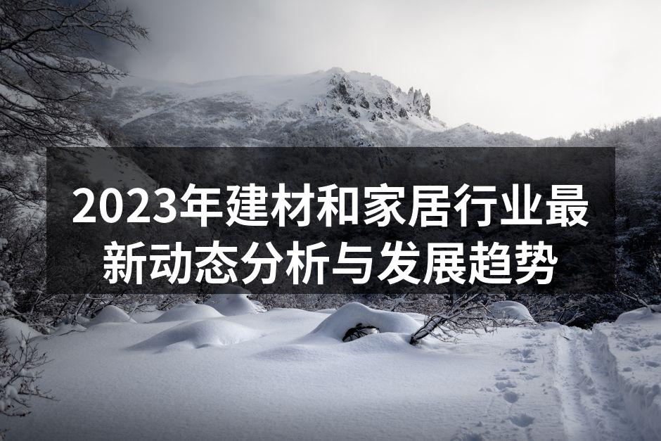 2023年建材和家居行业最新动态分析与发展趋势